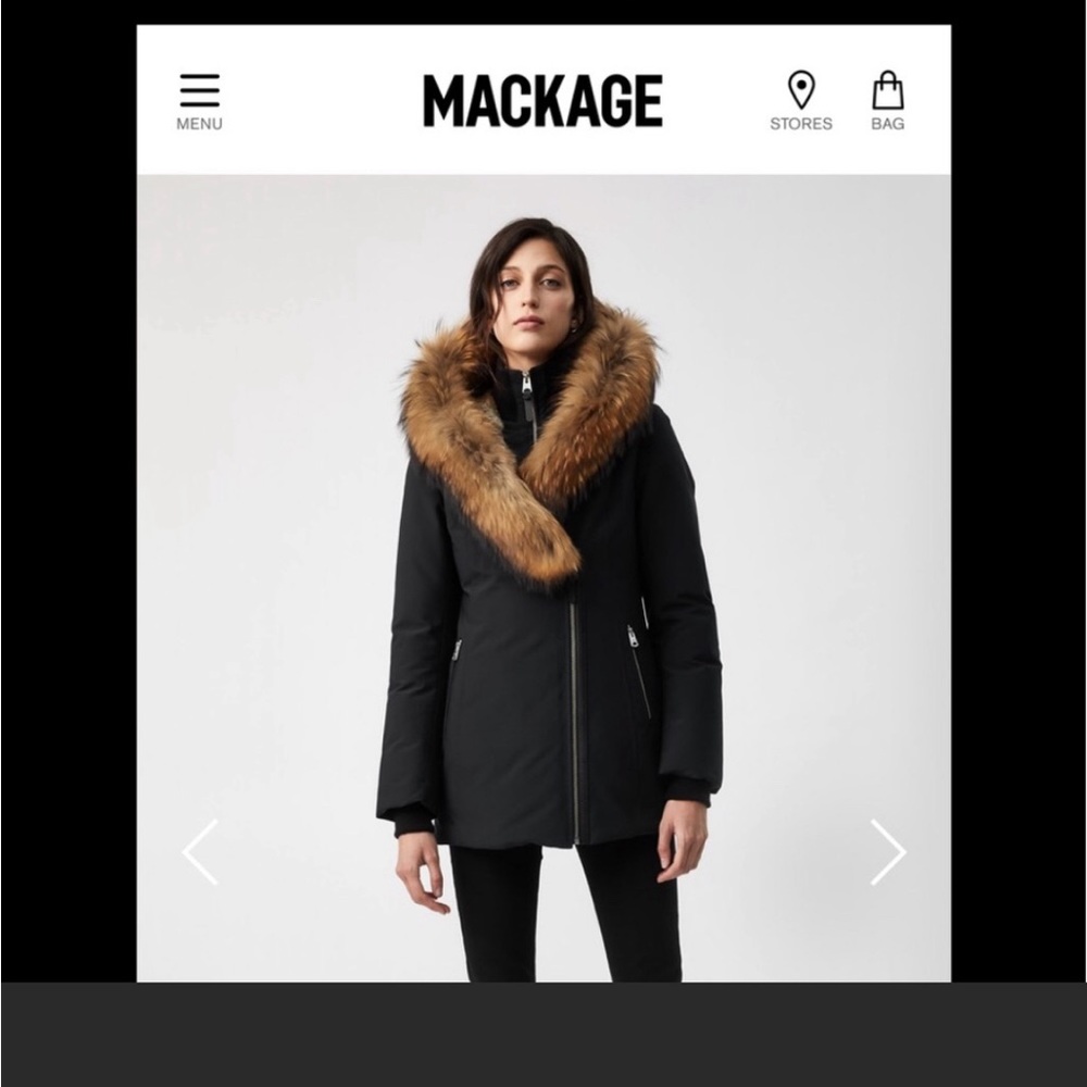 Mackage Black coat with fur trim
